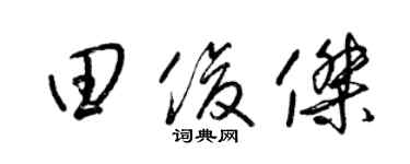 梁锦英田俊杰草书个性签名怎么写