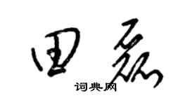 梁锦英田磊草书个性签名怎么写