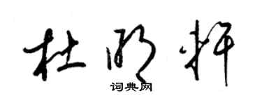 梁锦英杜明轩草书个性签名怎么写