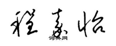 梁锦英程嘉怡草书个性签名怎么写