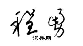 梁锦英程勇草书个性签名怎么写