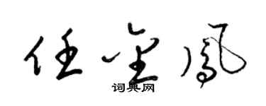 梁锦英任金凤草书个性签名怎么写