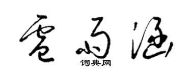梁锦英卢雨涵草书个性签名怎么写