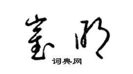 梁锦英崔明草书个性签名怎么写