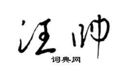 梁锦英汪帅草书个性签名怎么写