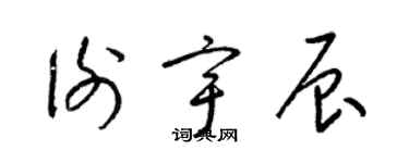 梁锦英谢宇辰草书个性签名怎么写