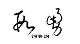 梁锦英段勇草书个性签名怎么写