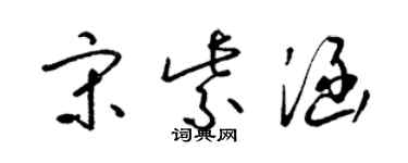 梁锦英宋紫涵草书个性签名怎么写