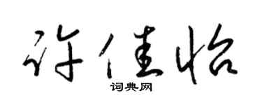 梁锦英许佳怡草书个性签名怎么写