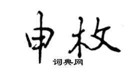 曾庆福申枚行书个性签名怎么写