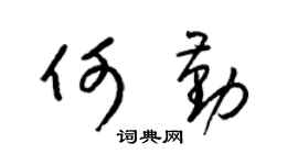 梁锦英何勤草书个性签名怎么写