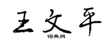 曾庆福王文平行书个性签名怎么写