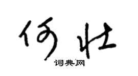 梁锦英何壮草书个性签名怎么写