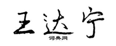 曾庆福王达宁行书个性签名怎么写
