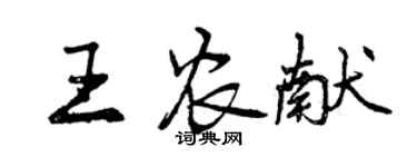 曾庆福王农献行书个性签名怎么写