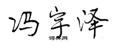 曾庆福冯宇泽行书个性签名怎么写