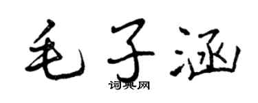 曾庆福毛子涵行书个性签名怎么写