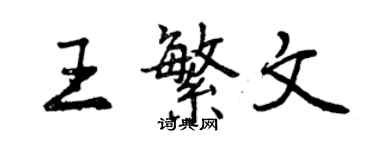 曾庆福王繁文行书个性签名怎么写