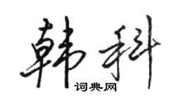 骆恒光韩科行书个性签名怎么写