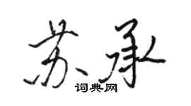骆恒光苏承行书个性签名怎么写