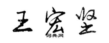 曾庆福王宏坚行书个性签名怎么写
