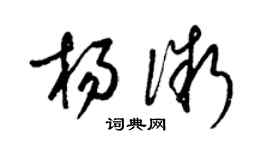 梁锦英杨微草书个性签名怎么写