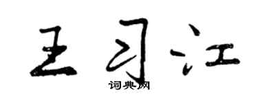 曾庆福王习江行书个性签名怎么写