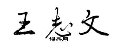 曾庆福王志文行书个性签名怎么写