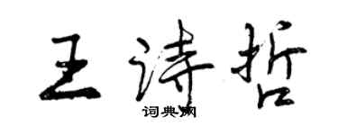 曾庆福王诗哲行书个性签名怎么写