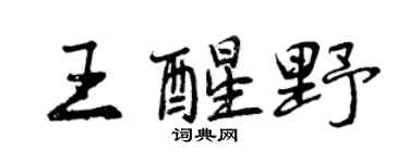 曾庆福王醒野行书个性签名怎么写