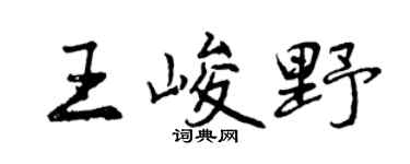 曾庆福王峻野行书个性签名怎么写