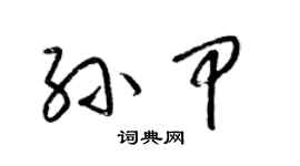 梁锦英孙甲草书个性签名怎么写