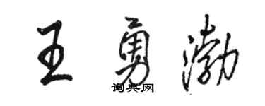 骆恒光王勇渤行书个性签名怎么写