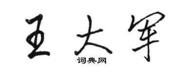 骆恒光王大军行书个性签名怎么写