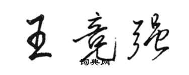 骆恒光王竞强行书个性签名怎么写