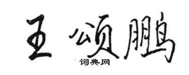 骆恒光王颂鹏行书个性签名怎么写