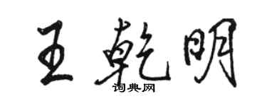 骆恒光王乾明行书个性签名怎么写