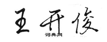 骆恒光王开俊行书个性签名怎么写