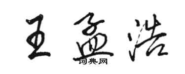 骆恒光王孟浩行书个性签名怎么写