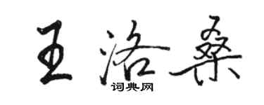 骆恒光王洛桑行书个性签名怎么写