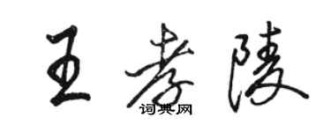 骆恒光王孝陵行书个性签名怎么写
