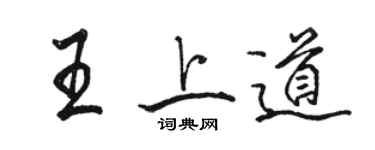 骆恒光王上道行书个性签名怎么写