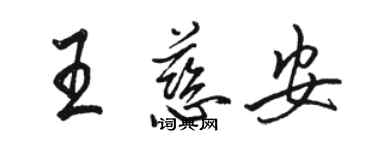骆恒光王慈安行书个性签名怎么写