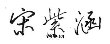 骆恒光宋紫涵行书个性签名怎么写