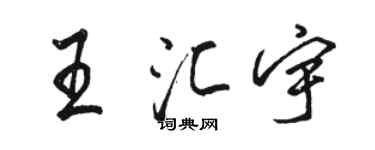 骆恒光王汇宇行书个性签名怎么写