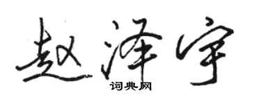 骆恒光赵泽宇行书个性签名怎么写