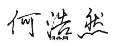 骆恒光何浩然行书个性签名怎么写