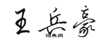 骆恒光王兵豪行书个性签名怎么写