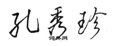 骆恒光孔秀珍行书个性签名怎么写