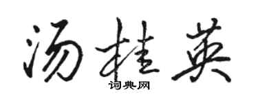 骆恒光汤桂英行书个性签名怎么写